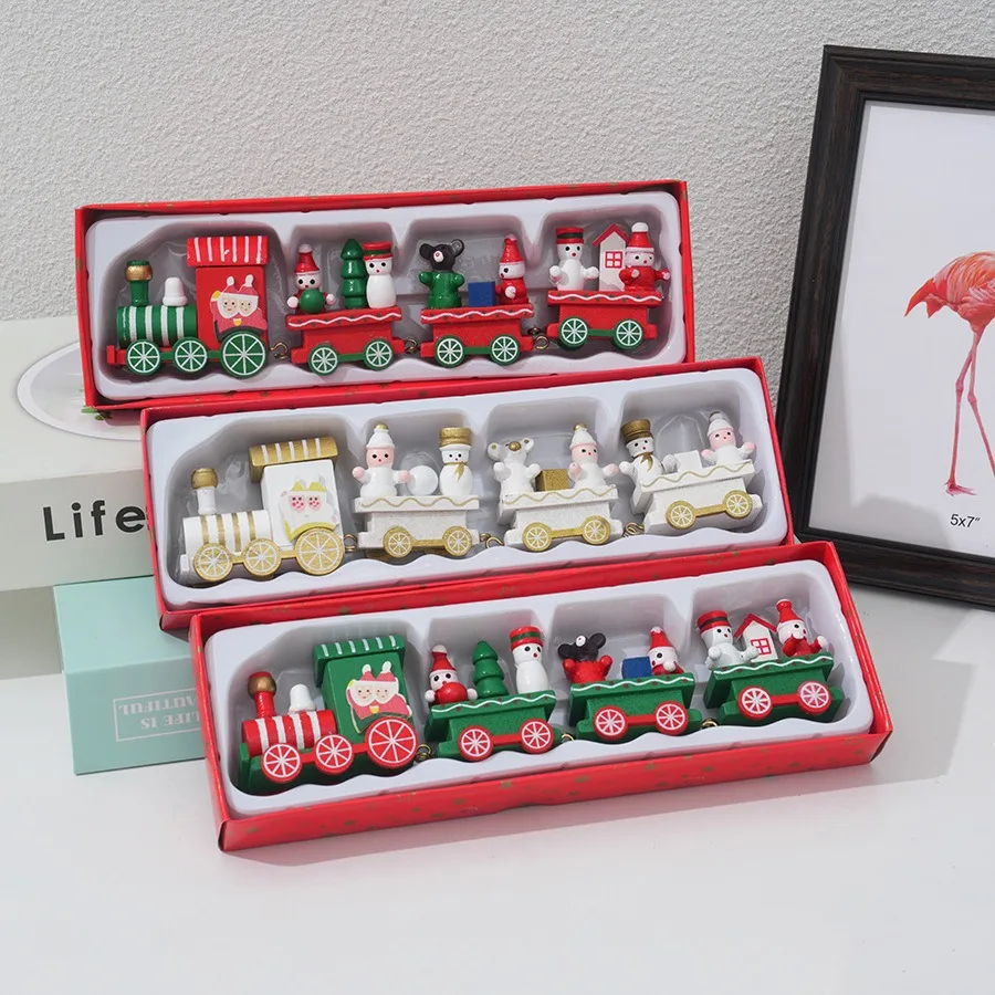 Christmas Train Painted Wooden - Top Kids Xmas Toys review and price