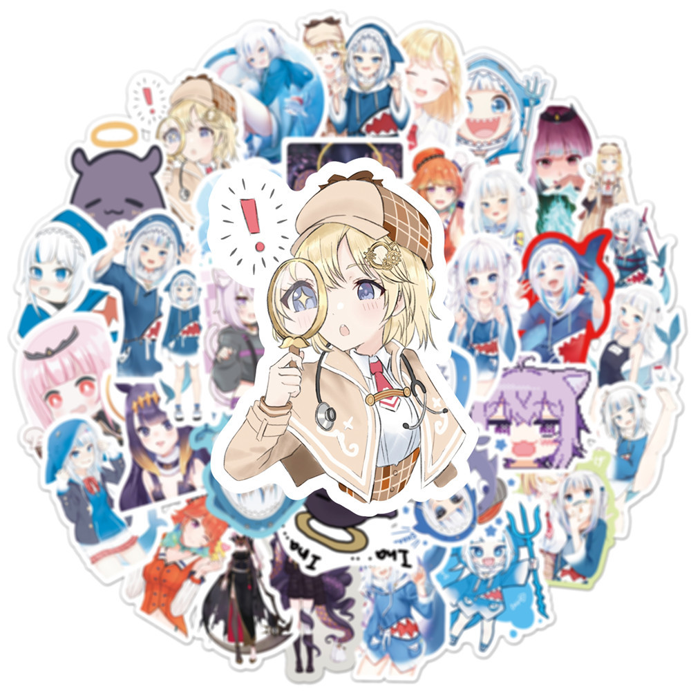 10/50PCS Gawr Gura Stickers Sh - Kids Toys Cartoon Images review and price