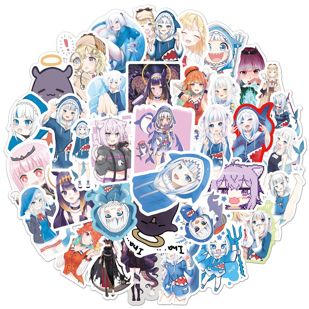 10/50PCS Gawr Gura Stickers Sh - Kids Toys Cartoon Images review and price