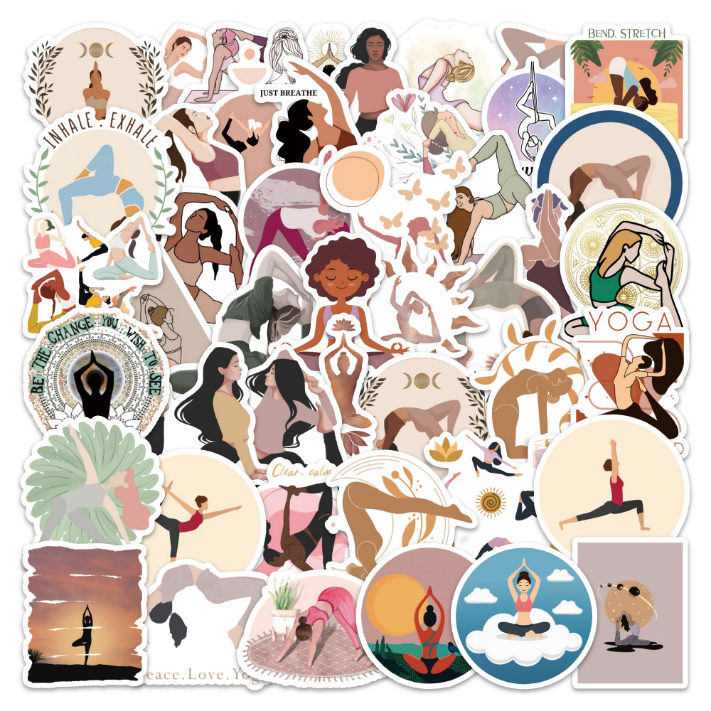60PCS Aesthetic Yoga Stickers  - Kids Yoga Toys review and price